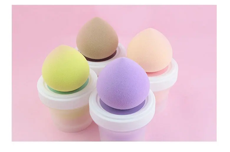 

Logo Customize Soft Peach Blender with Box Makeup Sponge Puff Egg Blending Foundation Smooth Sponge Wet Dry Use Make Up Tool