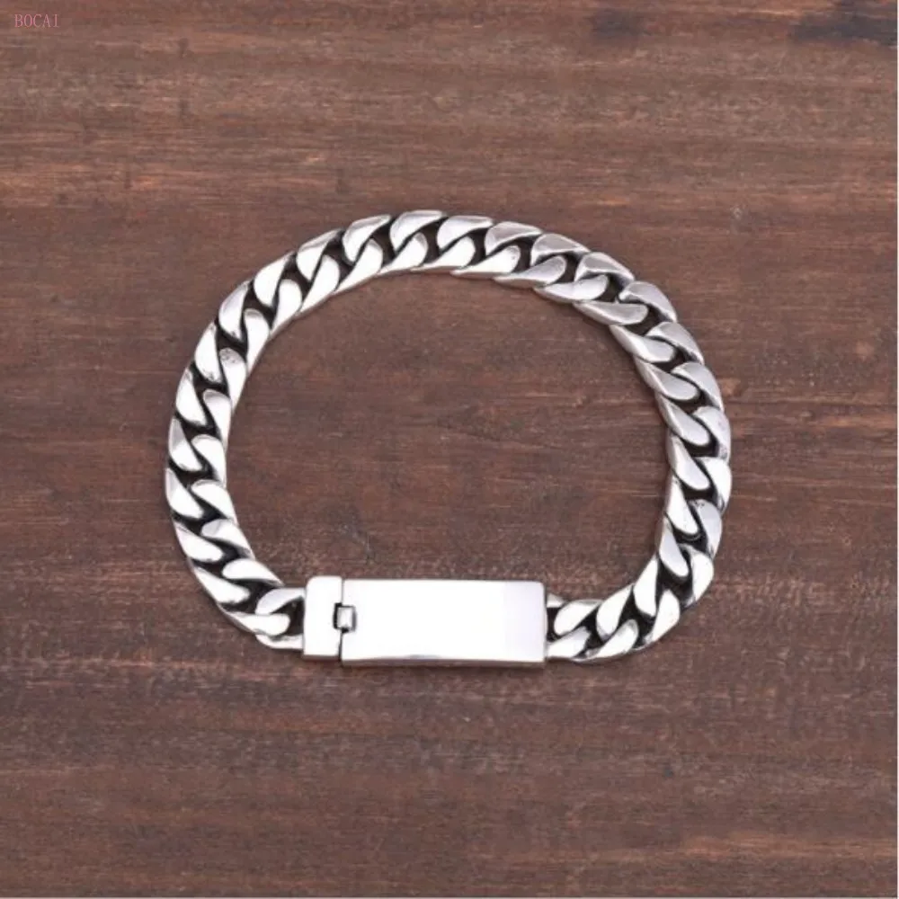 Мужской браслет wo мужской 925 пробы Серебряный тайский серебряный простой индивидуальный серебряный браслет Ретро Тканые подвески для мужчин и женщин