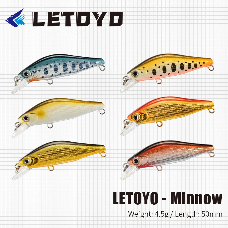 LETOYO 4 5 г 50 мм искусственная рыболовная приманка для форели воблеры реки тонущие