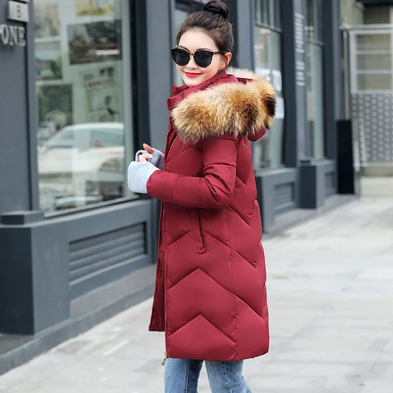 Winter jacket women Winter Female Long Jacket Winter Coat Women Fake Fur Collar Warm Woman Parka Outerwear Down Jacket Coat