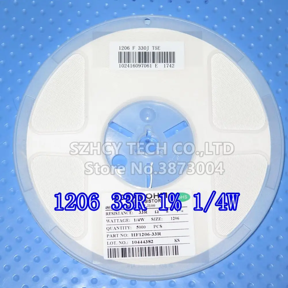 

5000Pcs 1206 33R 1% 1/4W HF1206-33R New and origianl