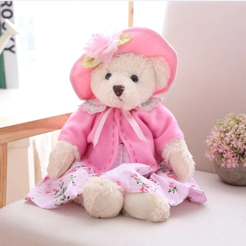 pink cloak 40 см плюшевый медведь носить юбку для девочек куклы - Цвет: pink cloak