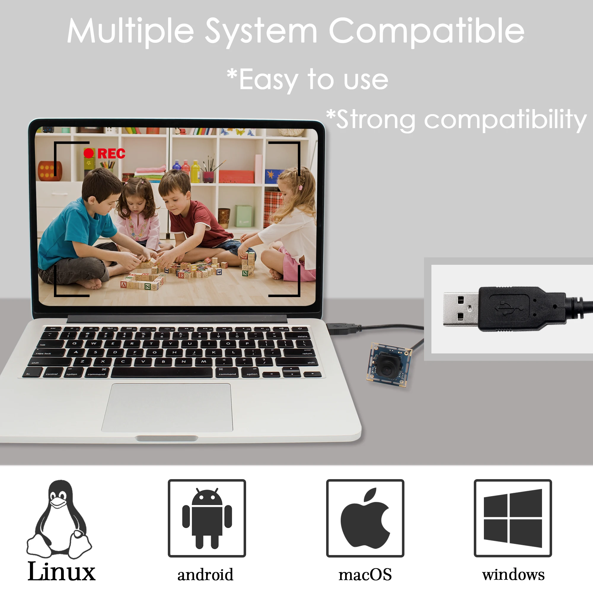 8 мегапиксельная 180 градусов объектив Full HD широкоугольный модуль usb-камеры/портативный принтер печатает QR LINUX стандартный протокол UVC и безприводная