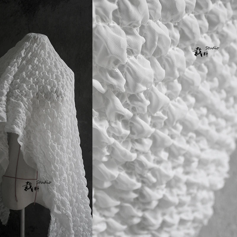 Шифоновая 3d текстура crease дизайнерская ткань для patchwork ворка Базен riche getzner tissus telas por metros