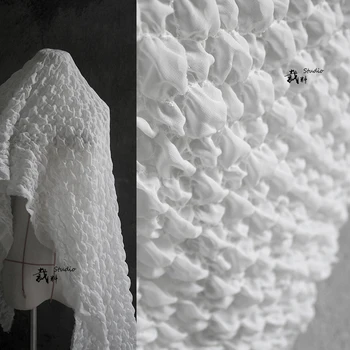 

Chiffon 3d texture crease designer fabric for patchwork bazin riche getzner tissus telas por metros