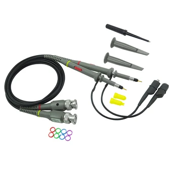 

P6100 2PCS Oscilloscope Probe Kit DC-100MHz Scope Clip Test Probe 100MHz For Tektronix HP X1/X10 sonda osciloscopio