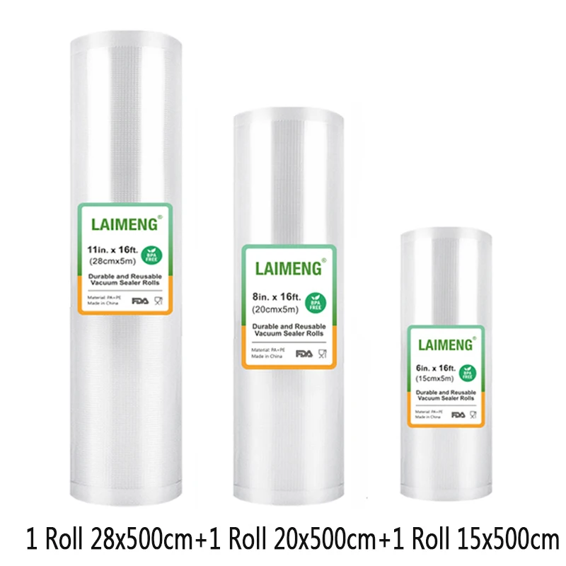 

3 рулона, пакеты для вакуумного упаковщика, без бисфенола А