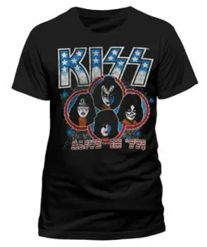 

KISS - Alive In 77 & Tour Dates Backprint - Men's Black T-Shirt