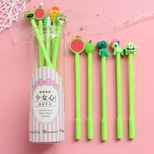 10 шт./кор. красочные гелевые ручки с держателем ручки 0,5 мм черные чернила Kawaii Мультфильм маркеры школьные офисные письма канцелярские принадлежности