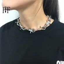 Diy брелок Чокеры ожерелье s Harajuku панк мужское женское ожерелье уличная цепочка Ожерелье Рок Хип-хоп короткое ожерелье унисекс ожерелье
