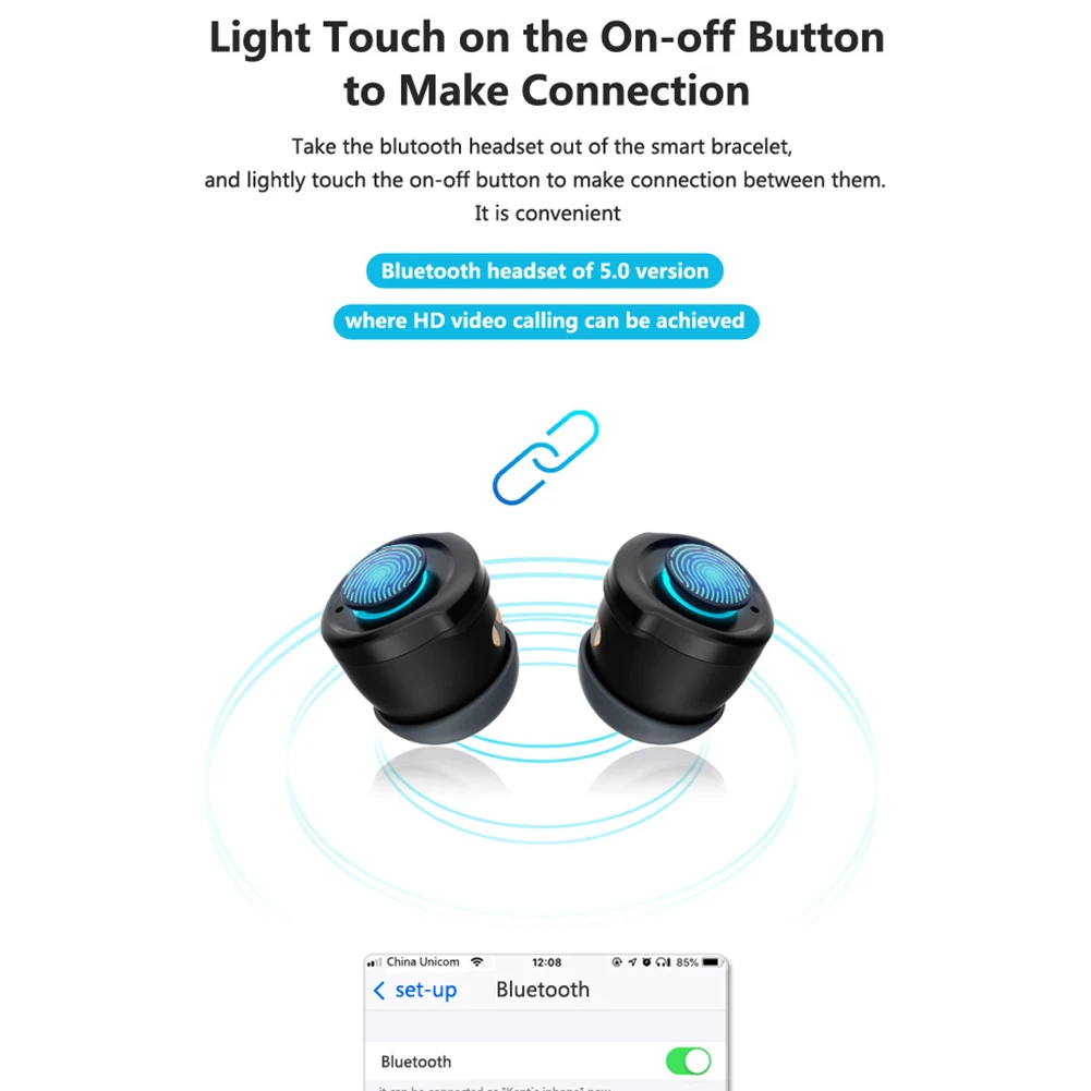 Беспроводные bluetooth-наушники с пульсом и контролем артериального давления, bluetooth-наушники, умный Браслет