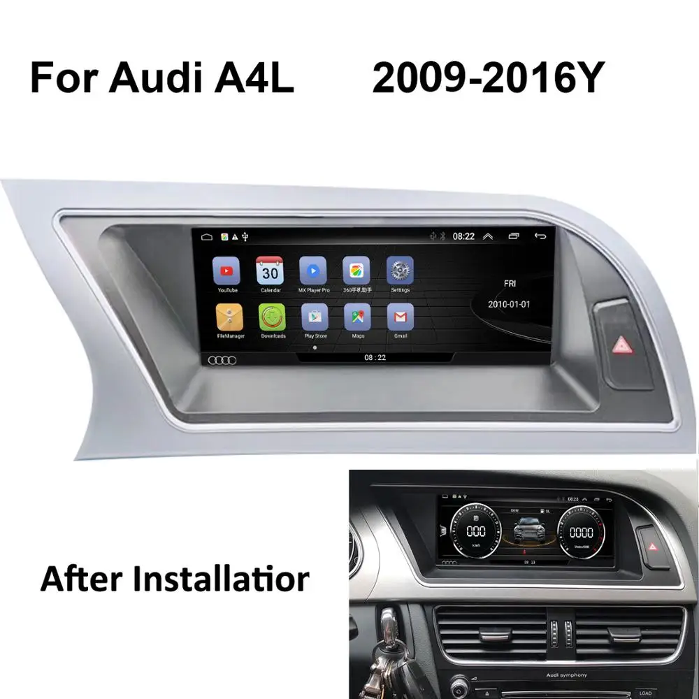 

COIKA 8.8" Android 8.1 System Car Screen Player For Audi A4L 09-16 GPS Navi Google WIFI BT 2+32G RAM IPS Touch BT Recorder