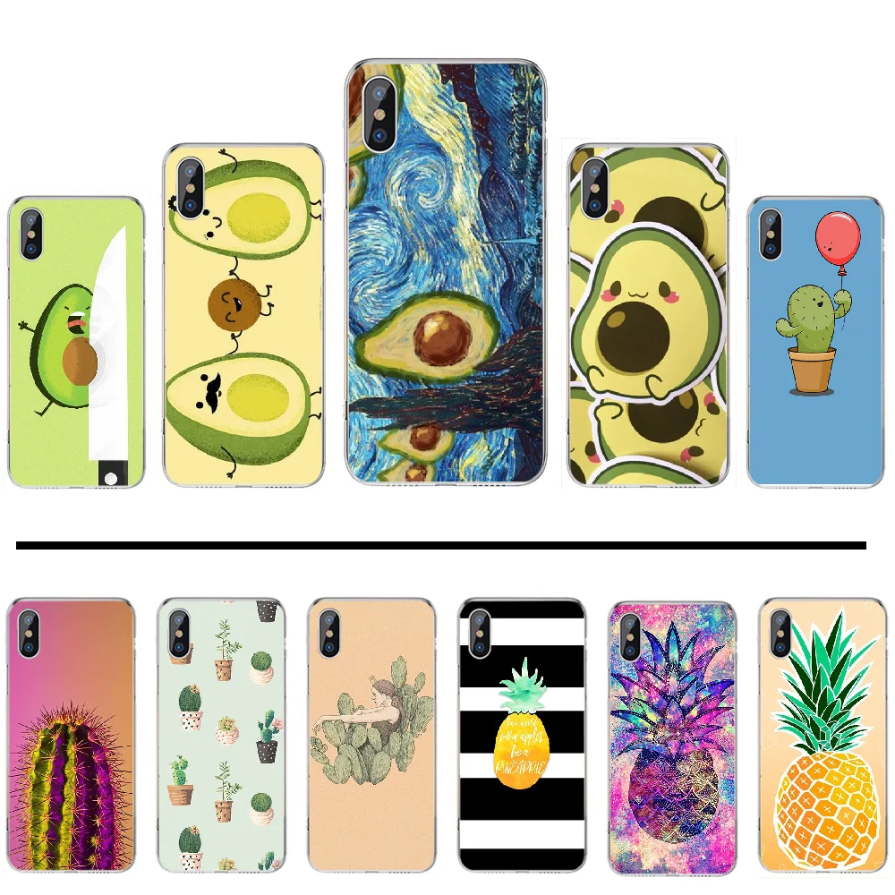 Чехол для телефона с ананасом КАКТУСОМ авокадо iphone 4 4S 5 5S 5c se 6 6s 7 8 plus x xs xr 11 pro max |