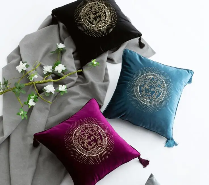 4 Sizes 9 Colors Cushion Cover Throw Pillowcase Sofa Bed Cushion Without Filler Diamonds Ironing With Tassels