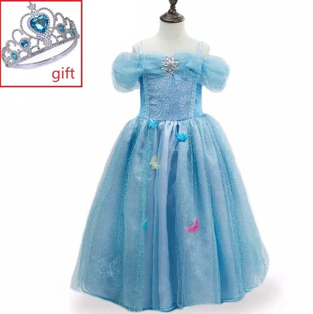 Vestidos infants платья для девочек детские костюмы на Год рождественское платье для вечеринок милые платья в стиле принцессы Эльзы Анны маскарадный костюм - Цвет: as picture