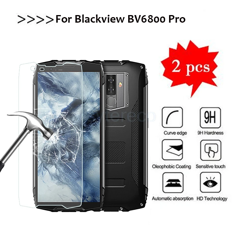 2 шт. смартфон с уровнем твердости 9H закаленное Стекло для Blackview BV6800 pro bv6800pro Стекло защитная пленка Экран Защитная крышка для мобильного телефона