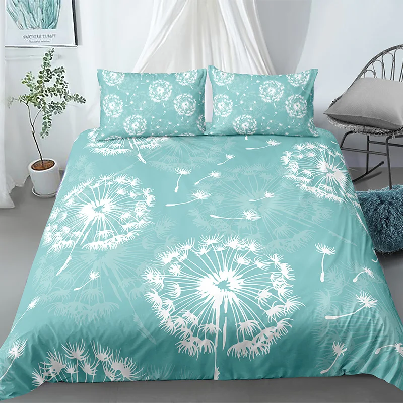 Beautiful 3D Dandelion Flower Pattern Bedding Set Home Decoration King Double Queen Size Night Glow Duvet Cover With Pillowcase | Дом и сад