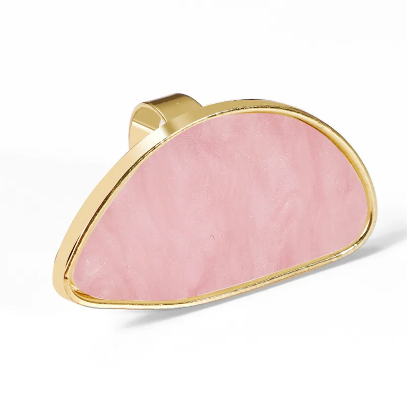 Adjustable Geometric Statement Ring For Women In Agate And Resin_voghion.com