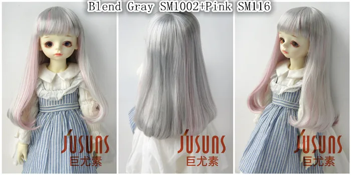 JD319B 1/3 1/4 синтетический мохер BJD кукольные парики Размер 7-8 дюймов 8-9 дюймов длинные кукольные парики с полной челкой аксессуары для куклы