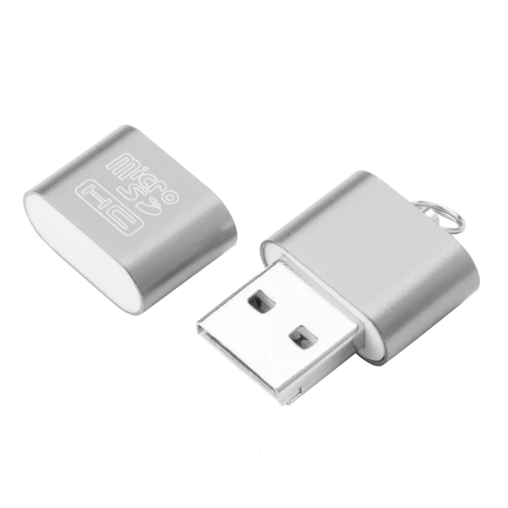 Мини Портативный Универсальный USB 2,0 TF флэш-карта памяти считыватель компьютера высокоскоростная карта памяти удлинитель-переходник для ПК ноутбука - Цвет: Серебристый