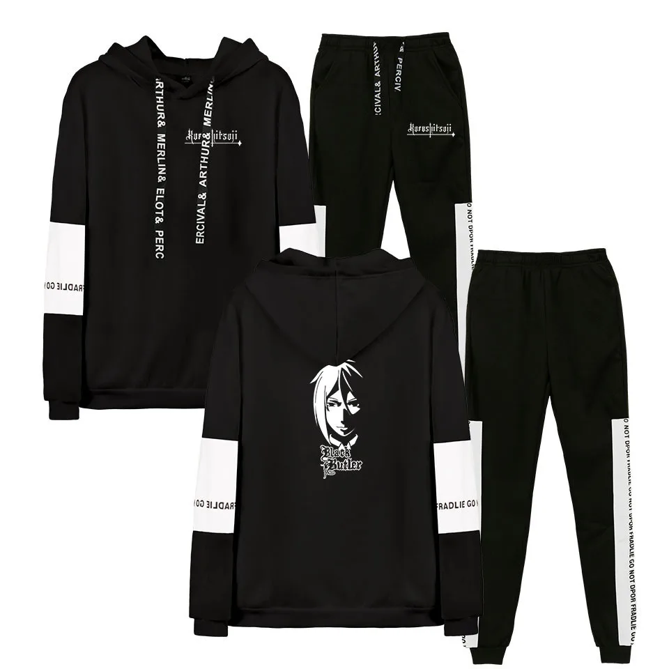 

2019 Hot Sales Japan Cartoon Animation Kuroshitsuji Casual Trend Joint Hoodie Suit