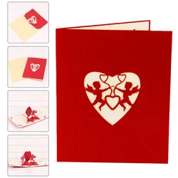 Cartes de vœux 3D en forme de cœur, 1 pièce 