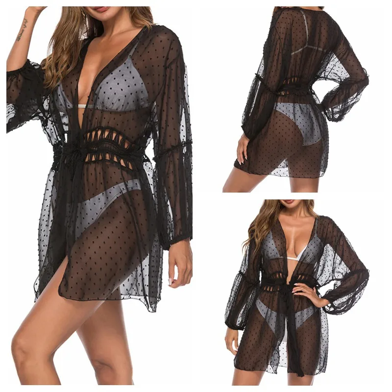 2020 Women Lace Beach Cover Up Transparent Beach Dress Swimwear Women Cover Up Swimwear Cover-up Swim Suit Cover ????????? 2020 Women Lace Beach Cover Up Transparent Beach Dress Swimwear Women Cover Up Swimwear Cover-up Swim Suit Cover ?????????