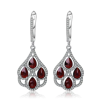 

Gem's Ballet 4.21Ct Natural Black Garnet Gemstone Drop Earrings 925 Sterling Silver for Women Wedding Earrings Fine Jewelry
