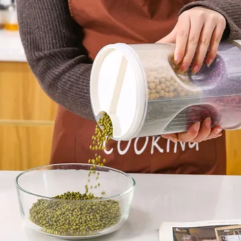 

Four-In-One Kitchen Plastic Airtight Container Food Storage Box Multi-Grain Storage Jar Kitchen Containers Biscuit Organizer