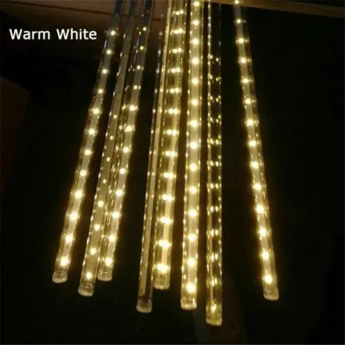 Warm White 1 шт. водонепроницаемый 30 см 50 см ЕС 8 падающий дождь капля/сосулька Снег осень струна светодиодный Метеоритный дождь Дождь Трубы рождественские вечерние Декор дерево светильник - Цвет: Warm White