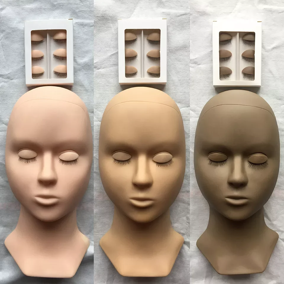 Lash Mannequin Head With Eyelid For Beginners Practice Plastic Eyelash