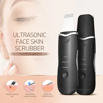 

Rechargeable Ultrasonic Face Skin Scrubber Facial Cleaner Peeling Vibration Blackhead Removal Exfoliat Pore Face Skin Care Tools