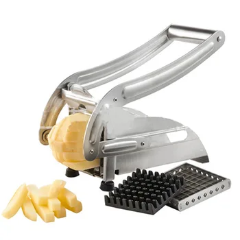 

French Fry Cutter with 2 Blades Stainless Steel Potato Slicer Cutter Chopper Potato Chipper For Cucumber Carrot WY50612