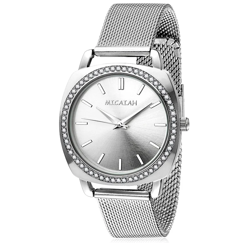 

Micaiah New Products Listed Women's with Diamond Mesh Belt Watch Simple Elegant Quartz AliExpress Hot Selling Watrproof Watch