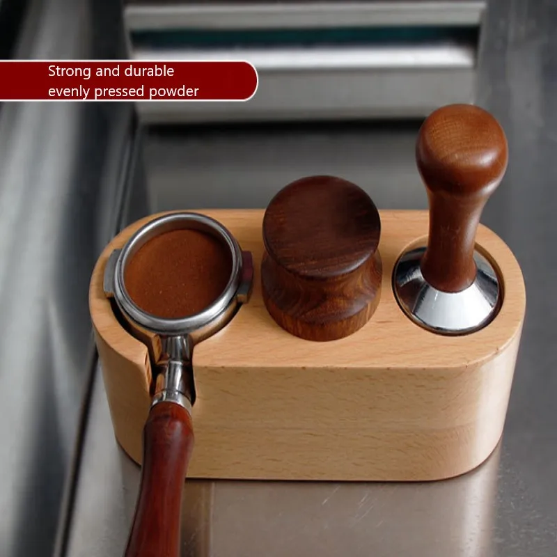 Держатель фильтра для кофе из цельного дерева Es press o Tamper Mat buech Press Powder Base Coffee