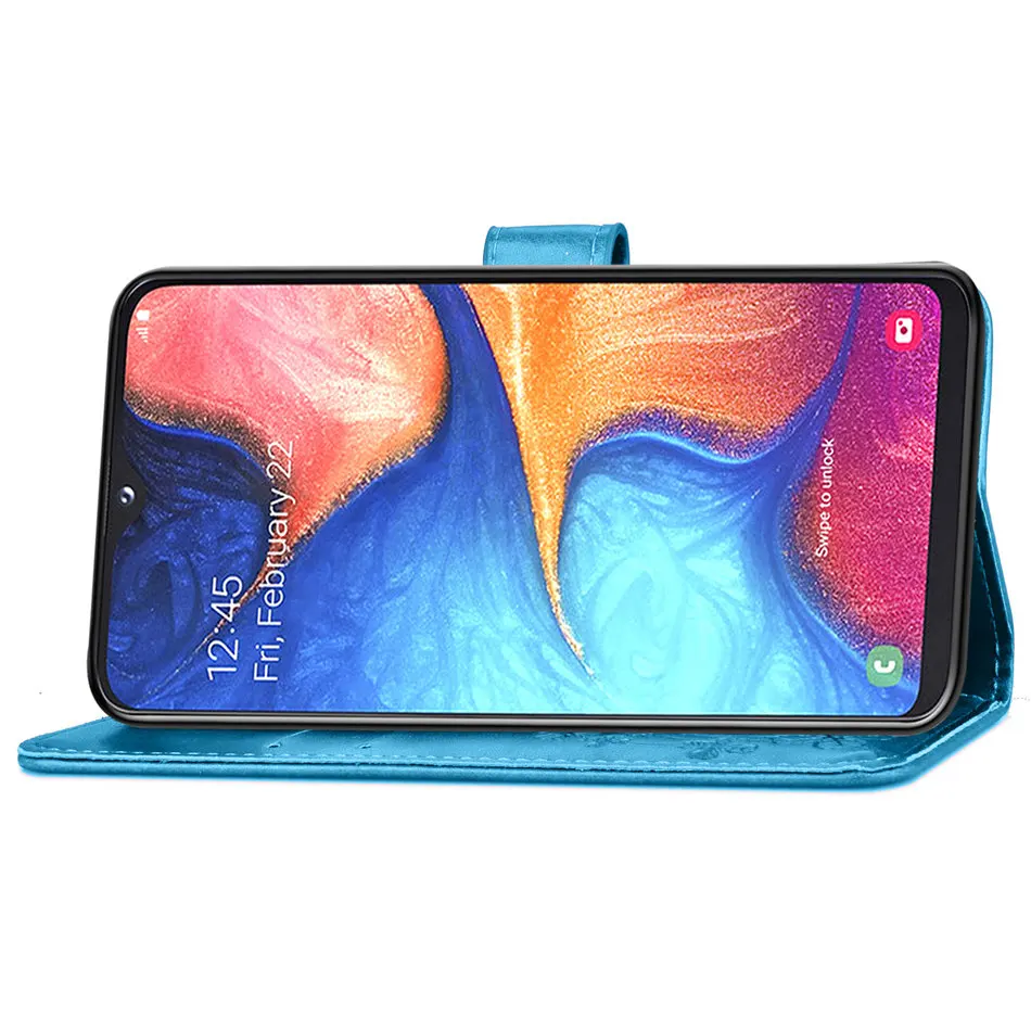 Клевера тисненый чехол для samsung Galaxy A10 10E A20S A20E A30 A40 A50 A70 A80 A90 A6 A8 бумажник держатель для карт Капа один Цвет E05E