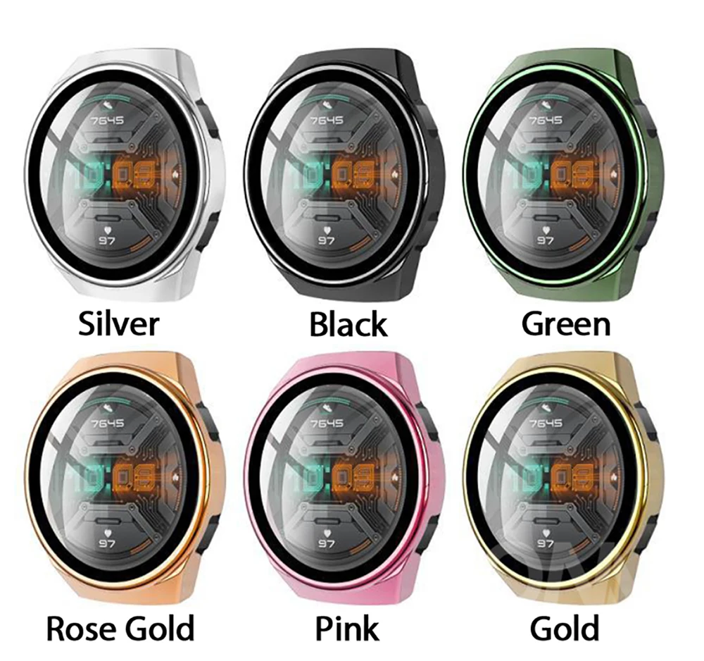 Case for Huawei Watch GT 2E GT2E GT2 GT 2 42mm 46mm Full Coverage Bumper Case Cover with Tempered Glass Screen Protector Case for Huawei Watch GT 2E GT2E GT2 GT 2 42mm 46mm Full Coverage Bumper Case Cover with Tempered Glass Screen Protector