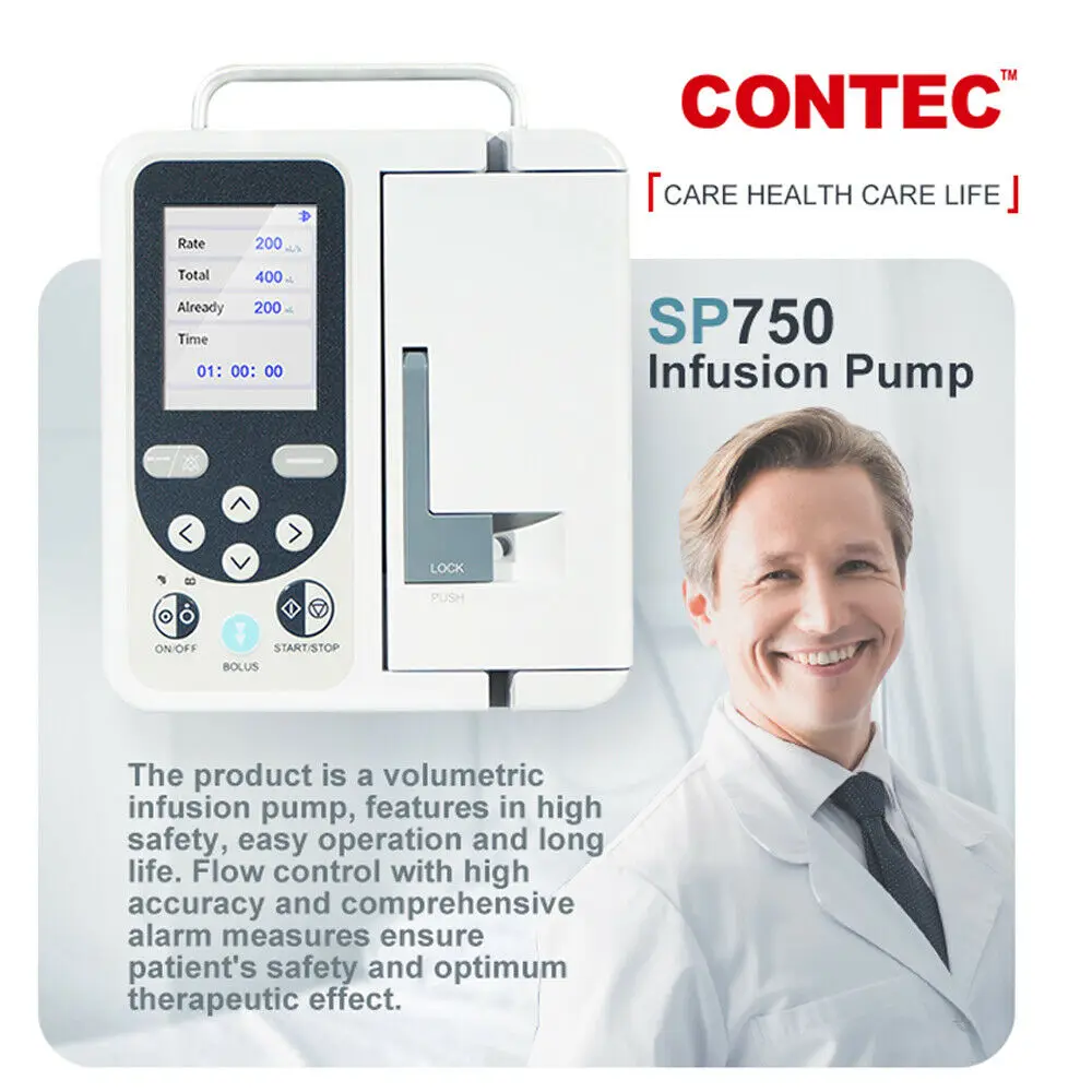 CONTEC SP750 инфузионный насос в режиме реального времени Большой ЖК-дисплей объемный IV жидкий шприц насос (человека или ветеринарного использования) (art.: 7a641103d) - 7a641103d
