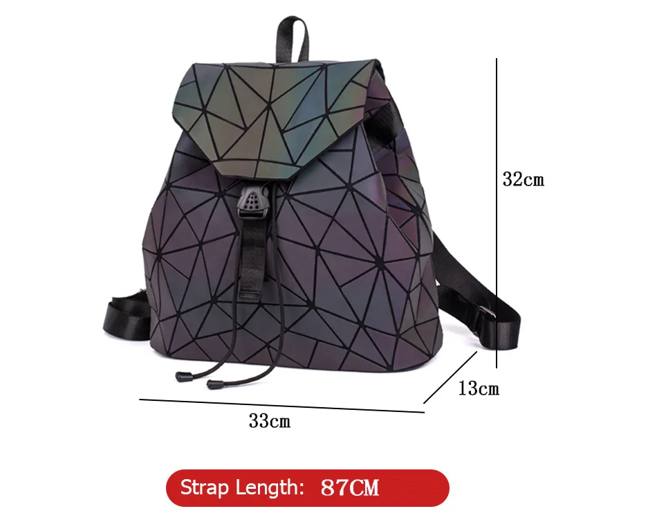 Модный женский рюкзак Mochila геометрические светящиеся рюкзаки рюкзак для девочек Серебристые дорожные сумки на плечо для школьный рюкзак
