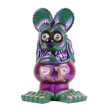 

Big Size 33CM Rat Fink Mouse Model Collections Statue Ratfink Action Figure Glow in dark Ed Big Daddy Roth Gifts