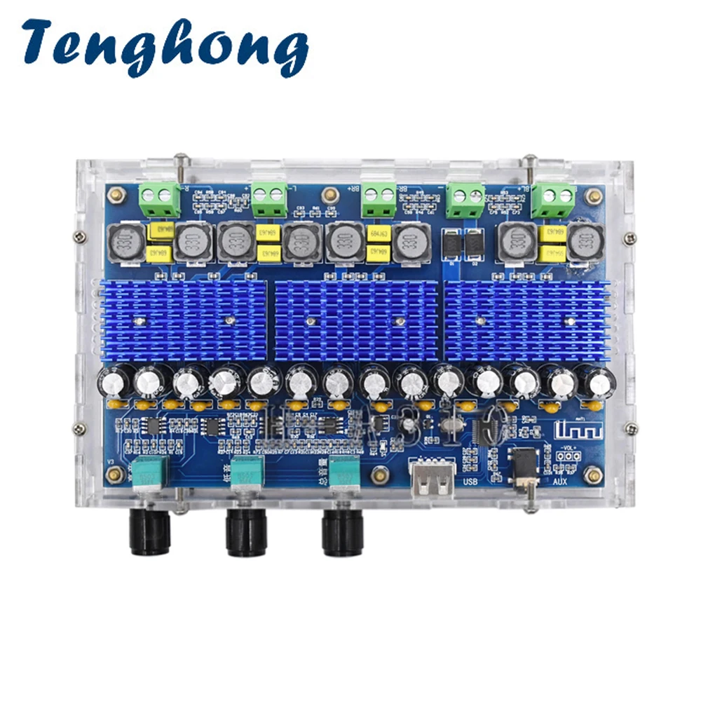 Tenghong Bluetooth 5.0 TDA3116D2 Digital Amplifier Board Four Channel Dual Stereo Bass 2*50W+2*100W Audio Subwoofer Amplifiers