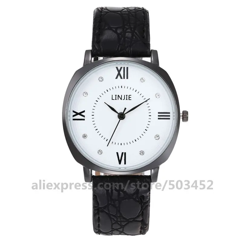 large black 100 шт./лот, мужские и женские часы LINJIE,, простые часы King And queen, модные новые часы для любителей спорта - Цвет: large black