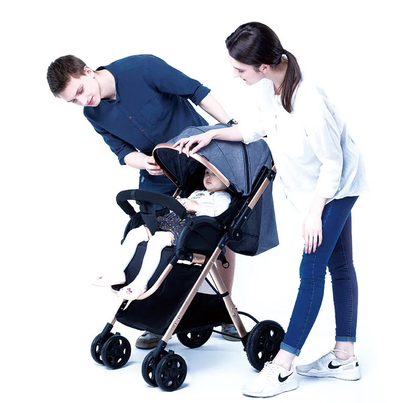 Высококачественная коляска для новорожденных, переносная Складная коляска с 4 колесами, может сидеть на детской коляске 2 в 1