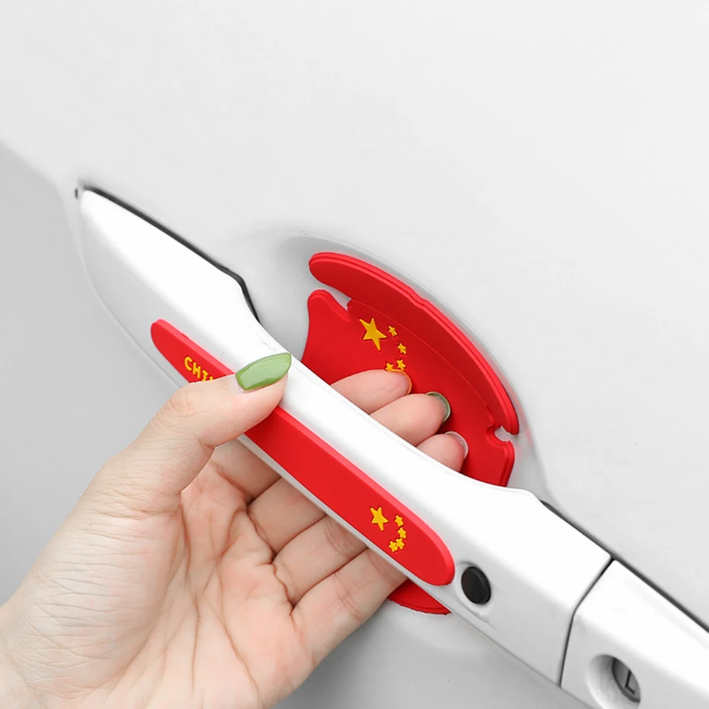 8PCS Universal Car Door Handle Scratches Guard Protector Sticker Protective Cover Invisible Clear/Red Film Car Styling