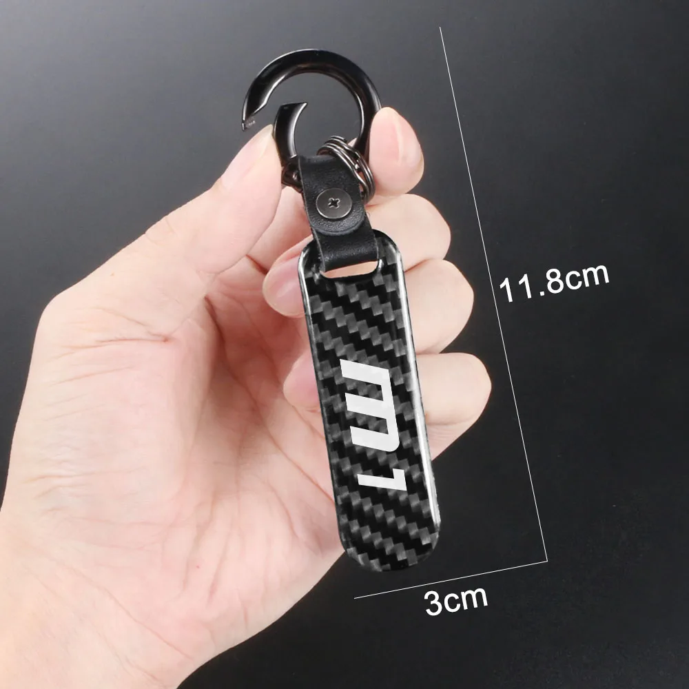 Car Keychain Carbon Fiber Keyring Auto Accessories For BMW