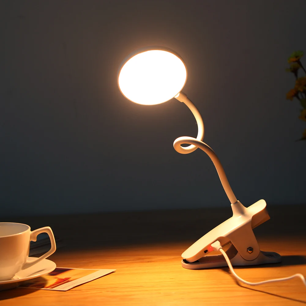 LED Table Lamp Touch On/off Switch Clip Desk 7000K Eye Protection Light Dimmer Rechargeable USB Led | Лампы и освещение