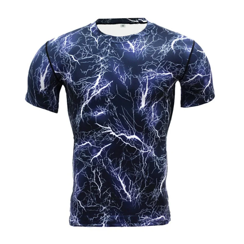 

Summer Sport Active GYM Fitness Running Jogging Skinny Tights Sportswear Camouflage Men Short Sleeve Running T-Shirts