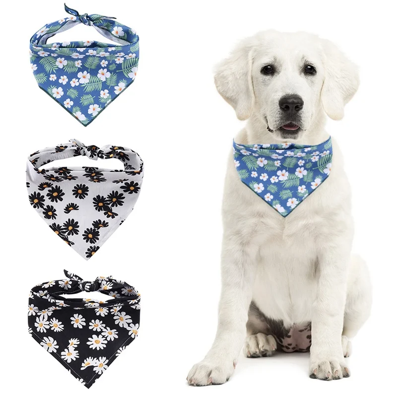 Neckscarf Dog Bandana Triangle Scarf for binding Cotton Border Collie Grey Accessories