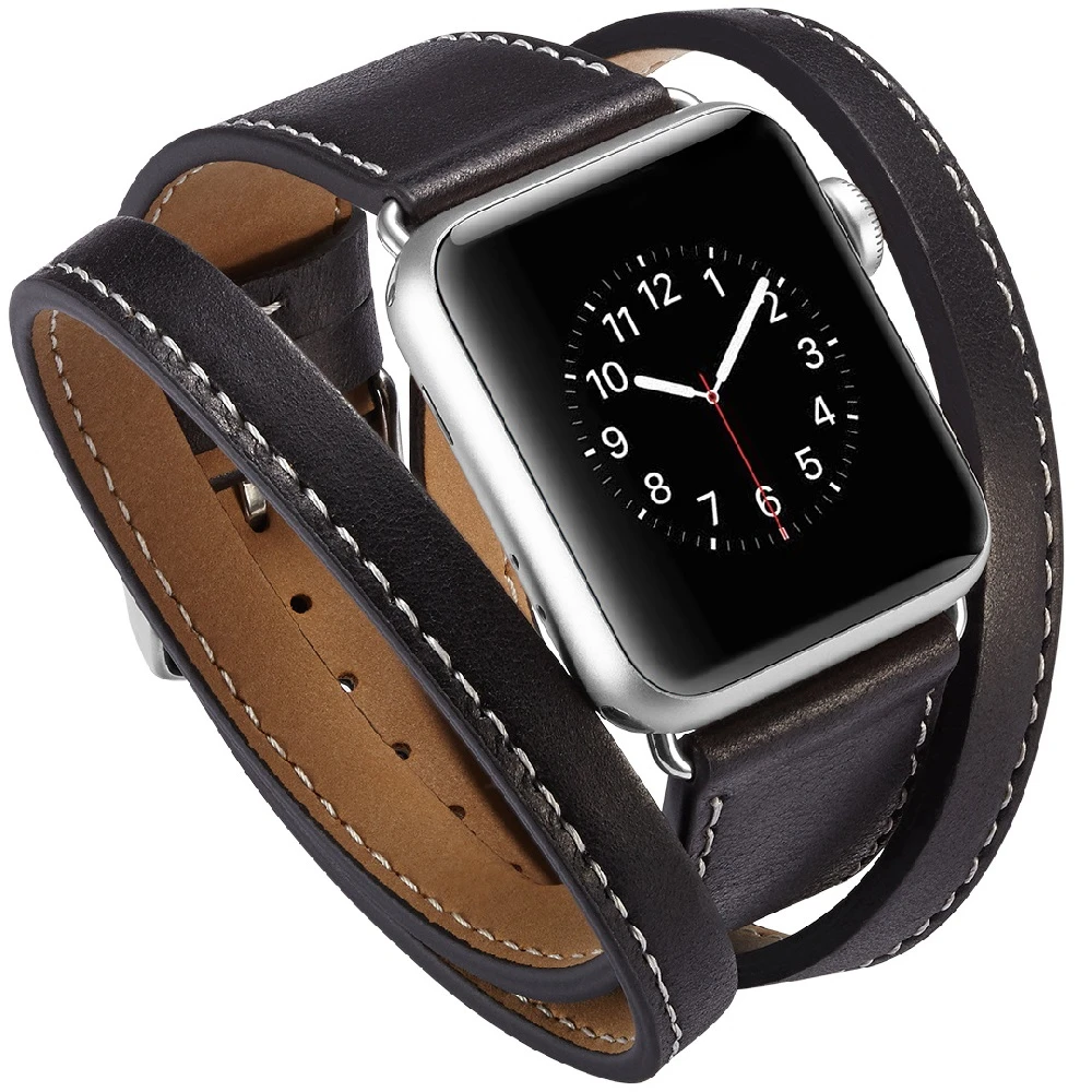 Ремешок Correa pulseira для apple watch 5, серия 4, 3, ремешок для iwatch 5, ремешок 44 мм, 42 мм, кожаный ремешок для часов cinturino 38, 40 мм, ремень