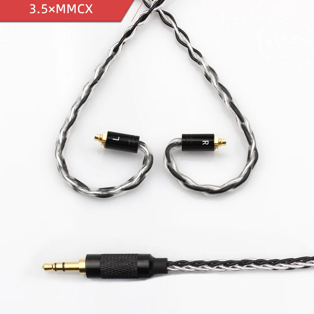 3.5mm MMCX BK Модернизированный 8 Core посеребренный кабель 3,5 0,75 0,78 MMCX баланс Hi-Fi наушники кабель для SE846 HQ5 HQ6 HQ8 V30 CC - Цвет: 3.5mm MMCX BK